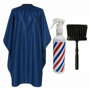 Imagem de Kit Capa Para Cortar Cabelo Com Borrifador Pole e Espanador - Barbersh