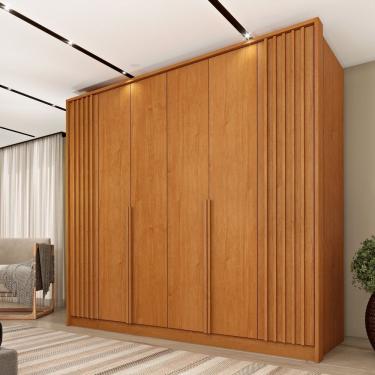 Imagem de Guarda Roupa 6 Portas Ripado Nova York 244x232x56 Cm Cinamomo