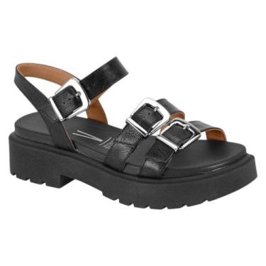 Imagem de Sandália Tratorada com Ajuste Fivela Vizzano 6499.121, Preto, 35