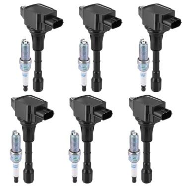 Imagem de QYL Conjunto De 6 Bobinas Ignição E Velas Irídio Compatíveis Com Nissan Infiniti Maxima Murano Pathfinder Quest Altima Q50 Qx60 Fx35 3.5L V6 Substituição Para Uf550