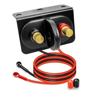 Imagem de WUMZIJ Terminais De Bateria Remotos Com Suporte Montagem E Cabos, Kit Realocação Poste Ligação Para Quadriciclo, Utv, Carro, Rv, Caminhões, Trator, Cortador Grama, Barco, Ferramenta Carregamento Jum