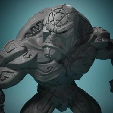 Imagem de 3D Resina Argila Golem Guerreiros Miniatura Peças De Jogo De Tabuleiro