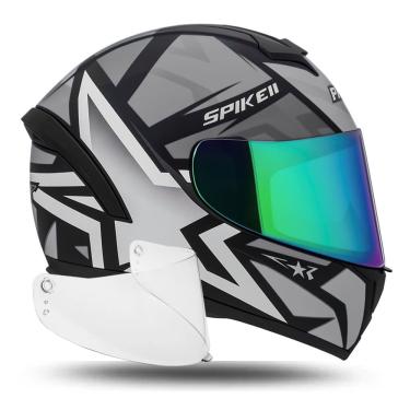 Imagem de Capacete Peels Spike 2 Prata C Narigueira E Viseira Camaleão