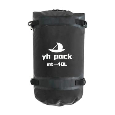 Imagem de Vaveren Bolsa de viagem impermeável para motocicleta, bolsa traseira, multiuso, resistente, espaçosa, para homens e mulheres, para viagens e passeios de barco, Preto 40l