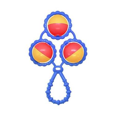 Imagem de Chocalho Para Bebê Infantil C/ 3 Bolas Cores Primárias BabyGo