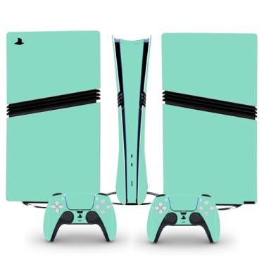Imagem de Adesivo Skin para PS5 Pro Digital Edition, decalque de vinil, capa protetora para console de jogos e controle (turquesa)