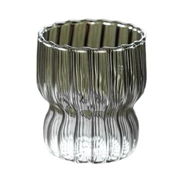 Imagem de Copo De Vidro Transparente Resistente Ao Calor Com Listras Para Café, 