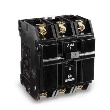 Imagem de Disjuntor Preto 3 X 100A Soprano - Padrão NEMA - Fixação Trilho DIN 35