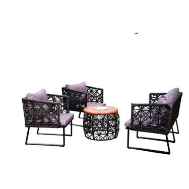 Imagem de Conjunto Sofá Paris com Mesa de Centro Artluxo, Preto/Cinza