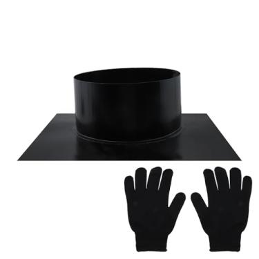 Imagem de Semetall Conector de duto HVAC de 15 cm - Aço galvanizado preto com luvas de nylon para eficiência de fluxo de ar, pacote com 1