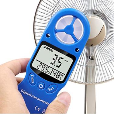 Imagem de aqxreight Anemômetro Portátil Medidor de Velocidade de Digital Medidor de 0,3~30m/s 14 ℉ a 122 ℉ de Temperatura do (Azul)
