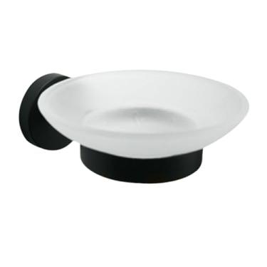 Imagem de Conjunto de acessórios para banheiro de parede em aço inoxidável preto fosco com toalheiro e azulejo, inclui tapete de banho, lava-louças e suporte para toalhas (saboneteira)