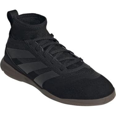 Imagem de adidas Tênis infantil unissex League Predator Indoor (criança pequena/criança grande), Preto/Carbono/Dourado Metálico, 17