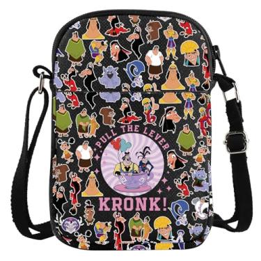 Imagem de WZMPA Funny Kronk & Yzma Bolsa tiracolo Villain Yzma Fans Gift Pull The Lever Yzma Bolsa de ombro para fãs de filmes, Kronk Cb-bl, Bolsa tiracolo