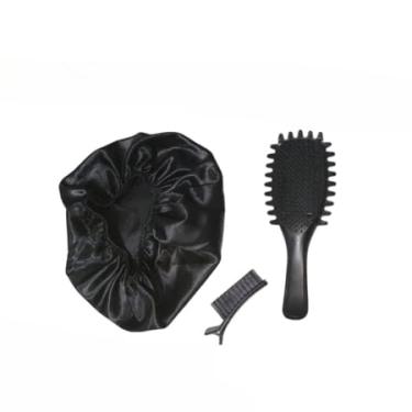 Imagem de Escova Modeladora de Cachos – Controle Frizz e Define Ondulação (Kit Preto)