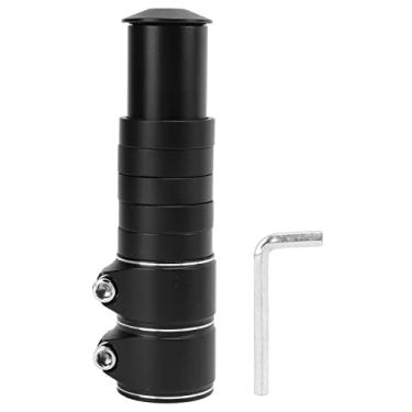Imagem de Bike Fork Stem Extender Aluminum Ligy Bicycle Riser Riser Altura ajustável para bicicletas de estrada de montanha 28,6mm 5.1in (Preto)