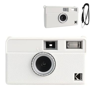 Imagem de Rieibi Capa para câmera H35, capa protetora de silicone macio para câmera de filme de meia moldura Kodak EKTAR H35, com alça de ombro (sem câmera) - branca