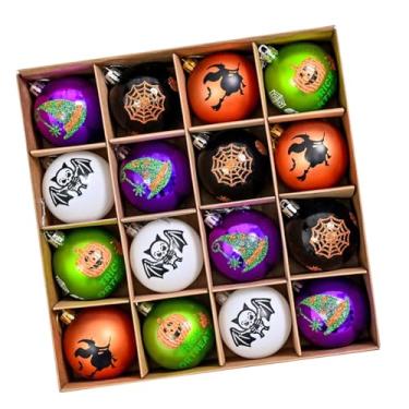 Imagem de oshhni 16 peças bolas de Halloween enfeites pingentes adereços para fotos fáceis de pendurar decoração leve para pendurar no feriado 2,36 polegadas para