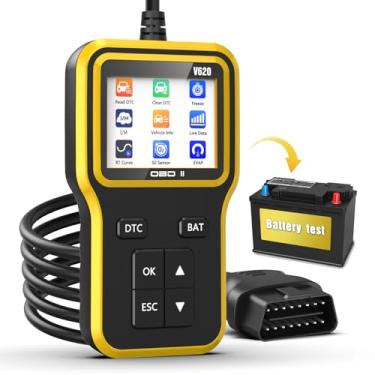 Imagem de Scanner OBD2 com testador de bateria de atualização – ferramenta de diagnóstico para carros que verificam a luz do motor e a prontidão de emissões lêem e limpam códigos de erro de veículos para todos