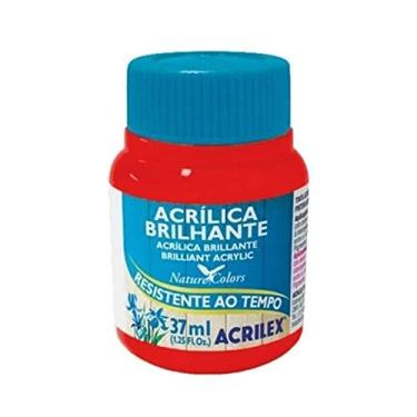 Imagem de Tinta Acrílica Brilhante 37 ml Acrilex Avulso Vermelho Fogo 507