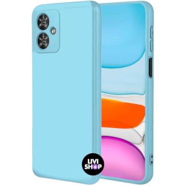 Imagem de Capa Case Capinha Compatível Motorola G55 Silicone Com Bordas Elevadas Aveludada Forro Premium (AZUL BEBE)