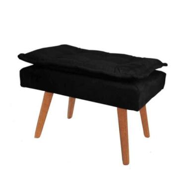Imagem de Banqueta Puff decorativo Opala preto pé palito - Roggi HD