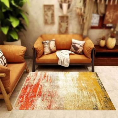 Imagem de Tapetes De Área, Fúcsia, Rosa Rosa, Amarelo Brilhante, Laranja, Branco, Padrão Abstrato, Decoração De Carpete Escritório Em Casa, Pilha Baixa Macia, Lavável, Fácil De L, Orange, 100 x 200 cm