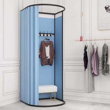 Imagem de Sala De Montagem, Loja De Roupas Provador Portátil Móvel Camarim Partição De Tela De Privacidade Para Shoppings Economize Espaço, Silver Grey