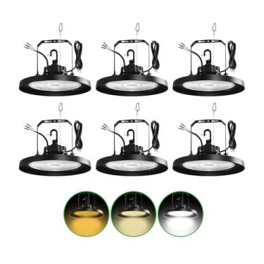 Imagem de Luz LED UFO para armazém de alta intensidade regulável de 0 a 10 V com cabo de 1,8 m, 240 W (equv.1200 W MH/HPS), 5000 K, luminária de área comercial IP65 para armazém, oficina, garagem, celeiro