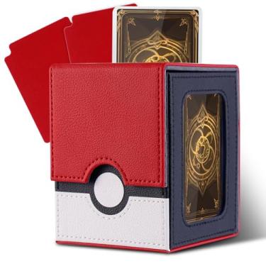 Imagem de tombert 150+ Premium Deck Box Case for MTG, PTCG Large Capacity with 2 Dividers, Commander Display with 1 Toploader, Fits 100+ Sleeved Cards TCG Trading Card Games