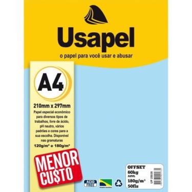 Imagem de Papel Sulfite A4 Colorido OFFSET 180G 60K Azul 50FLS - Filiperson