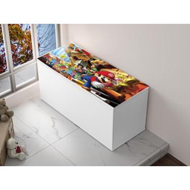Imagem de Baú Infantil Organizador De Brinquedos Personagem MDF Branco - Home A.