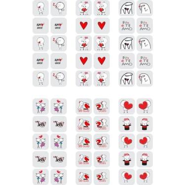 Imagem de 240 Adesivos Película para Unha  Personagens Amor Love  Nail Art - Pat
