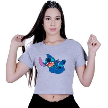 Imagem de Blusinha Cropped Algodão Lilo Stitch Sapeca - Lafre, Cinza, GG