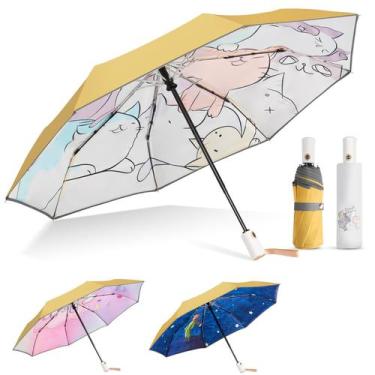 Imagem de Guarda-chuva infantil Painan Unicorn Cat Prince Yellow Automatic