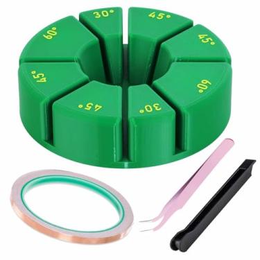 Imagem de Conjunto de gabarito multiângulo de vitral, ferramenta completa de vitral para arte crafter (verde)