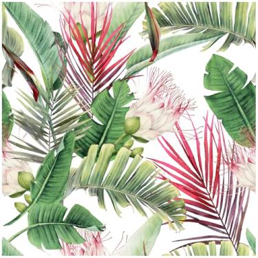 Imagem de Papel de parede tropical para descascar e colar folha de palmeira, papel de contato impermeável verde botânico para bancada, armário e gaveta - decoração de parede para banheiro, cozinha e quarto