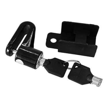 Imagem de Runseaway Trava de freio a disco de motocicleta resistente, à prova d'água, antifurto, cadeado de bloqueio de disco de segurança para scooters e ciclismo de estrada de montanha com duas chaves (preto)