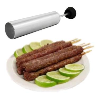 Imagem de Espeto Modelador Kafta Carne Moida Churrasco Forma Alumínio