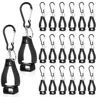 Imagem de FVIEXE 20 peças de clipes de luva para trabalho, clipe de suporte de luva, clipe de segurança para trabalho de construção, prendedor de luvas, cinto, óculos, capacetes, gancho, prendedor, preto