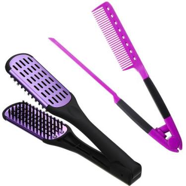 Imagem de Conjunto de escova de alisamento de cabelo e pente modelador Chengu