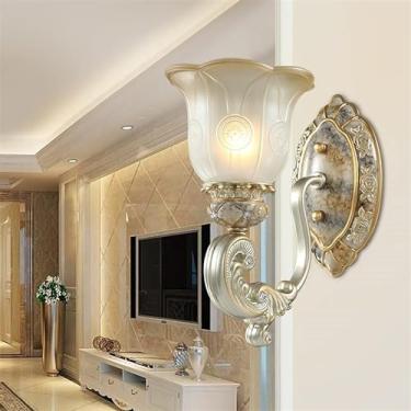 Imagem de HOSETEON Luminária de parede europeia - Luminária moderna de cabeceira E27 oom para corredor de cabeceira simples e moderna - arandela de parede, luminária de parede