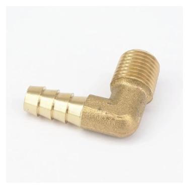 Imagem de DWBPGVUN 1/10.2 cm NPT macho x 5/40.6 cm mangueira cauda farpa cotovelo latão adaptador conector de encaixe de combustível