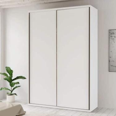 Imagem de Guarda roupa solteiro 100% mdf premium 1,60 larg sem espelho branco fo