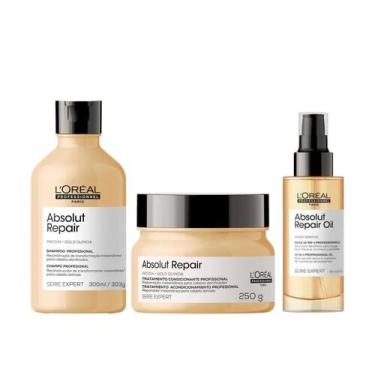 Imagem de Loreal Abs Repair Gold Sh 300ml + Masc 250ml + Oleo 90ml - Loreal Prof