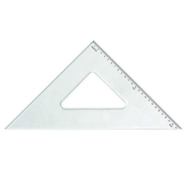 Imagem de Esquadro Acrílico Trident 45 37cm Com Escala 1537