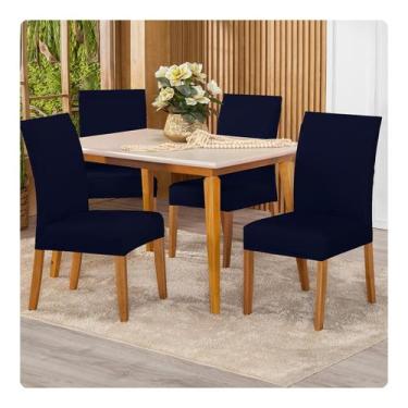 Imagem de Kit Capa Para Cadeiras 04 Unidades Malha - Lenharo Enxovais, AZUL MARI