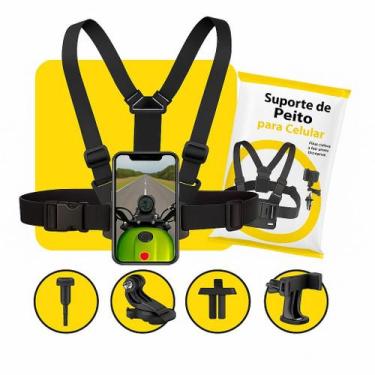 Imagem de Suporte Peitoral Profissional para Celular Câmera Ação Bodycam Ajustáv
