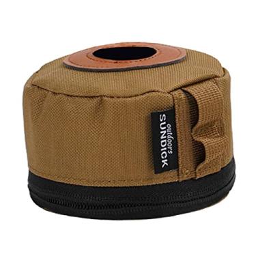 Imagem de Segolike Capa protetora portátil de tanque de gasolina cilindro de combustível Oxford pano antiqueda tampa de armazenamento para acessórios de viagem churrasco piquenique caminhada - marrom P