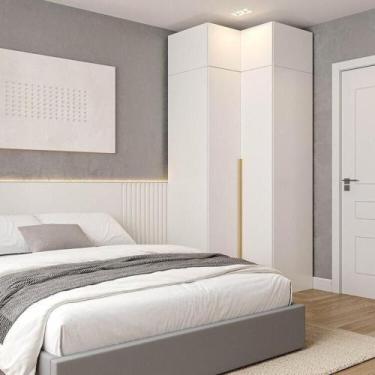 Imagem de Guarda-Roupa Modulado de Canto 2 Peças 4 Portas Jade CabeCasa MadeiraM